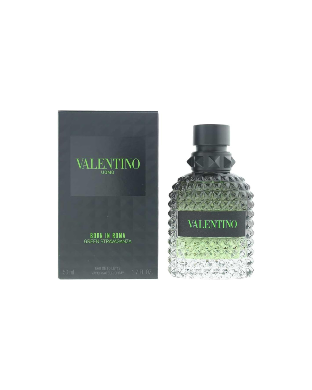 Valentino Valentino Uomo Born In Roma Green Stravaganza EDT Spray Men-1.7 oz