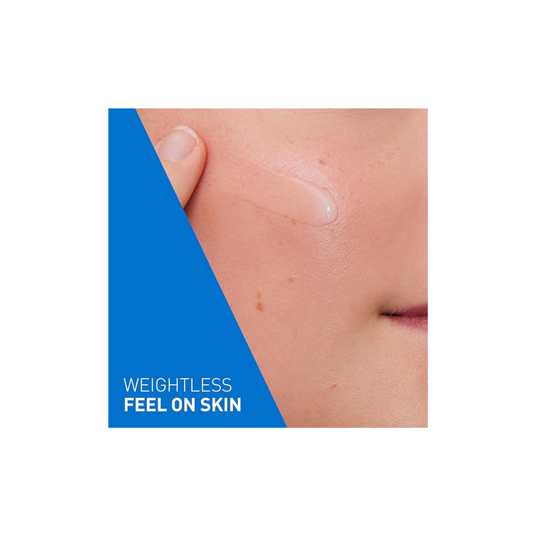 CeraVe Ultra-Light Moisturizing Gel, Lightweight Face Moisturizer with Ceramides, Niacinamide, Hyaluronic Acid, Fragrance-Free, Dermatologist Recommended, 52 ML