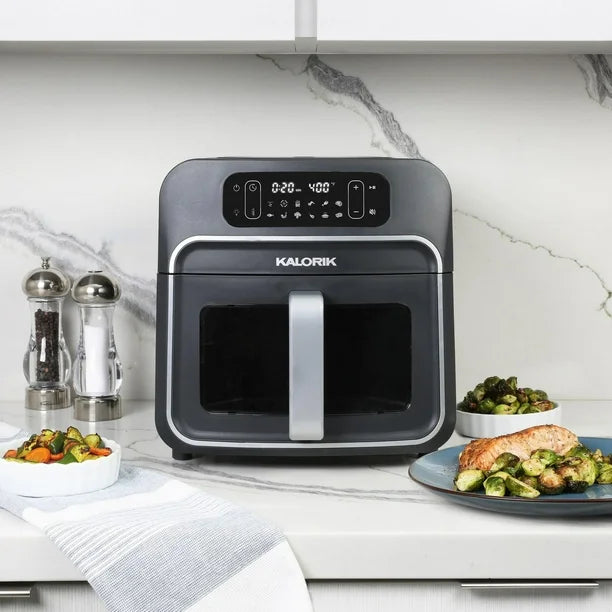 Kalorik Designer Series 7.5 QUART Air Fryer with Window, in Black Silver