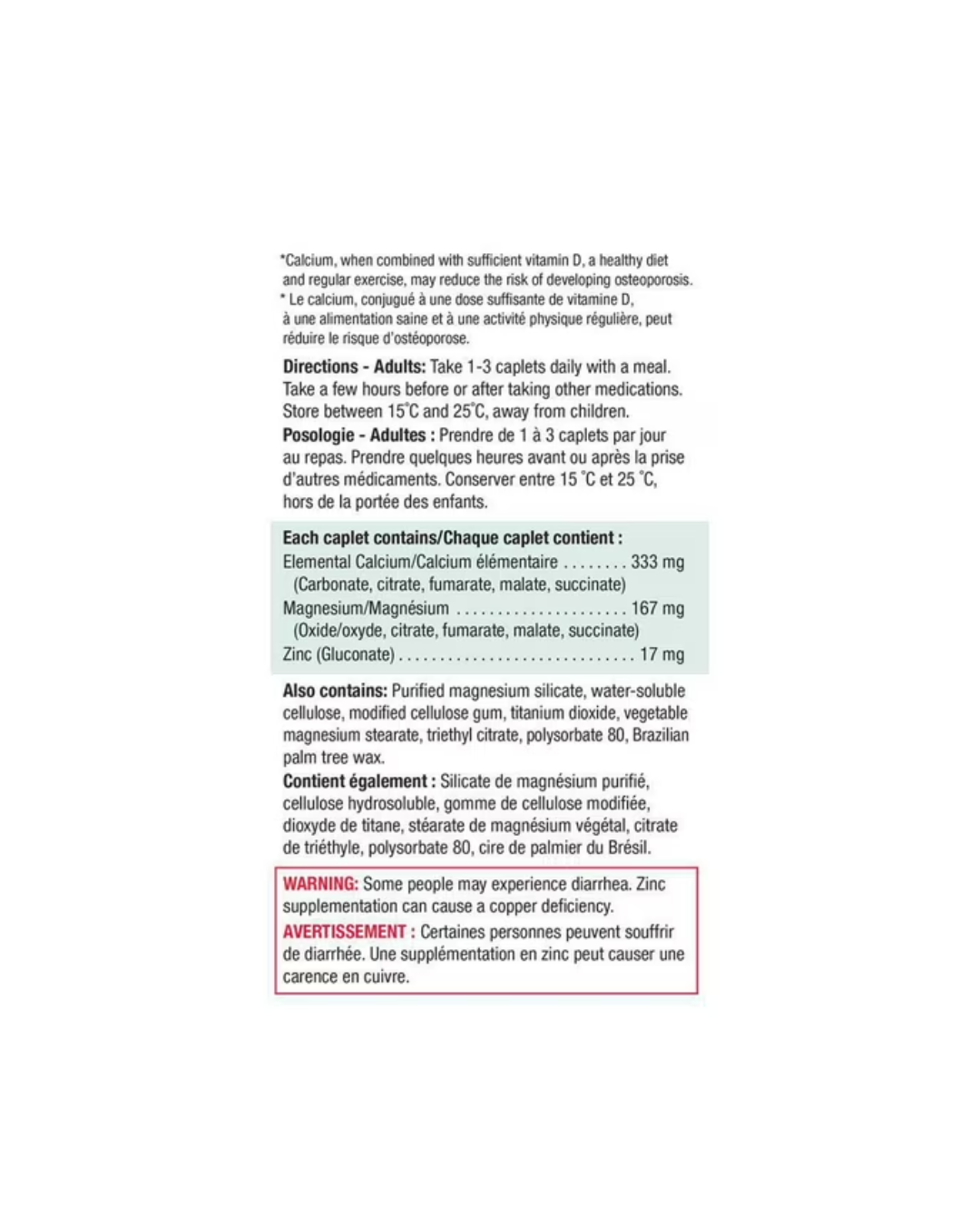 Jamieson Calcium Magnesium + Zinc – 200 Caplets