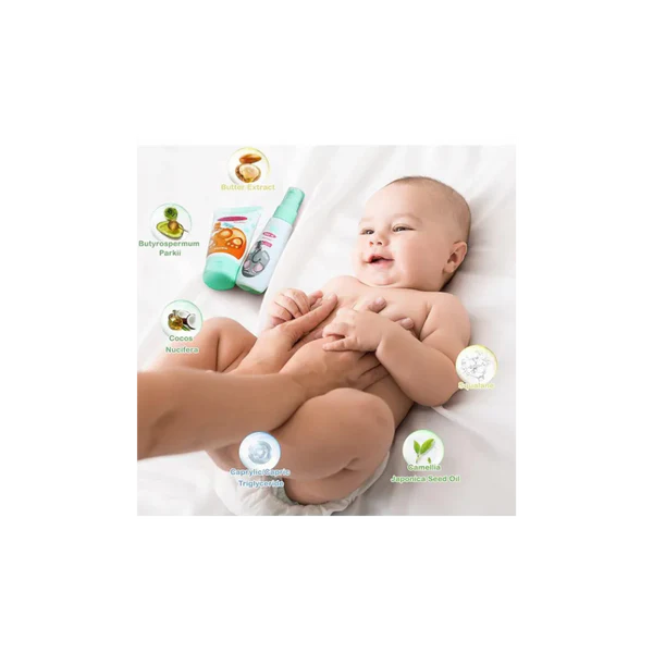 HAPPY BUM GIFT SET FOR BOYS / GIRLS CONSISTS OF BABY OIL, HEAD-TO-TOE BABY LOTION, BUBBLE BATH, NON SLIP TODDLER SOCKS, BABY SWADDLE BLANKET, 1 BABY BIBS.