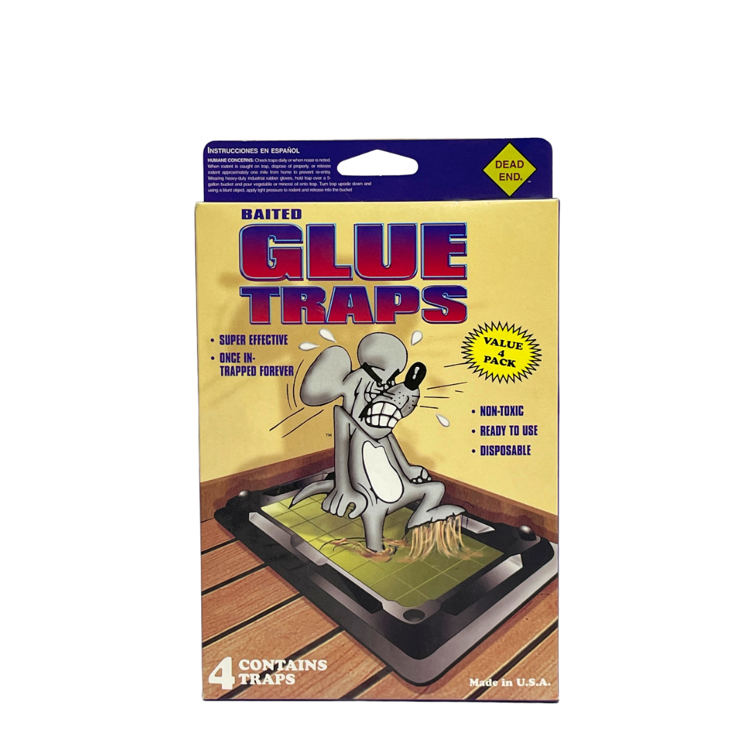 BAITED GLUE TRAPS 4 PACK MOUSE TRAPS