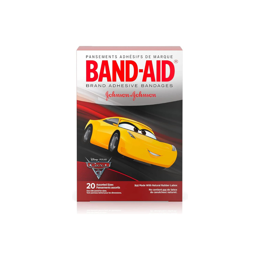Band-Aid Adhesive Bandages Pixar Cars 20 Assorted Size