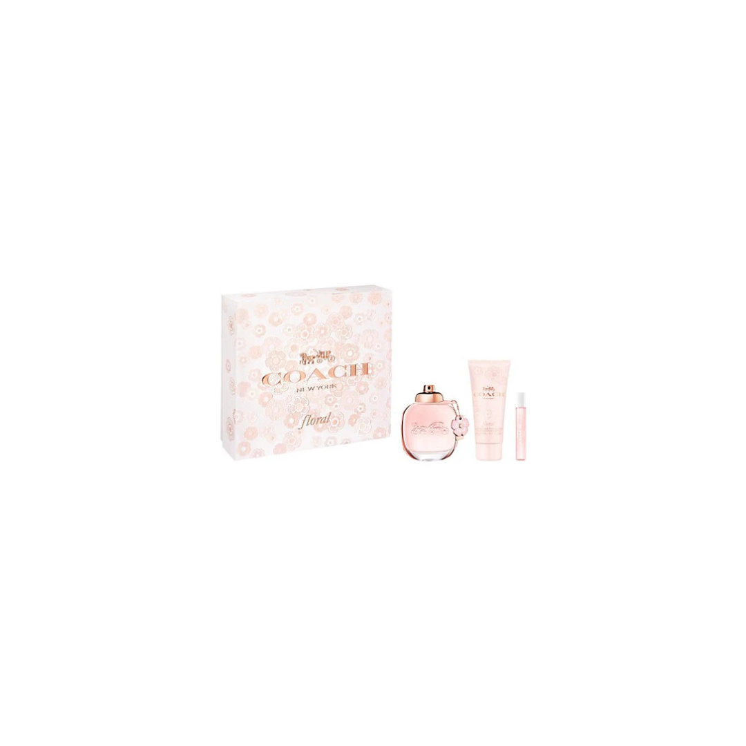Coach Floral Gift Set for Women - 3oz Eau De Parfum Spray with. 25oz Mini EDP Spray and 3.3oz Body Lotion