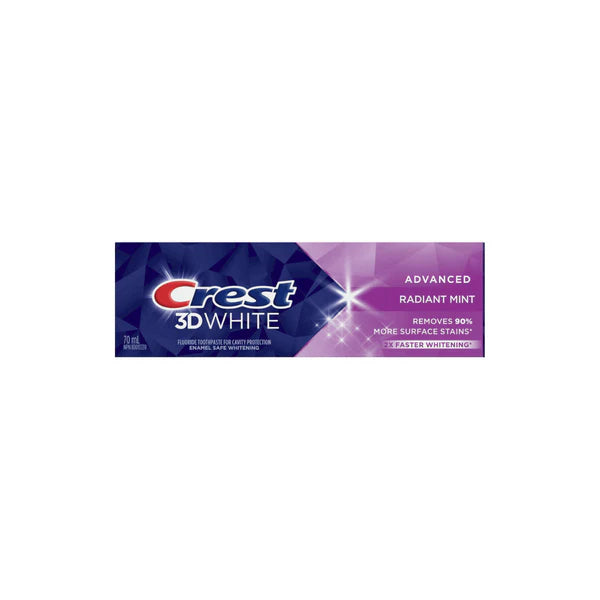 CREST 3D WHITE TOOTHPAST 70ML ADVANCED RADIANT MINT 2 X FASTER WHITENING FORMULA
