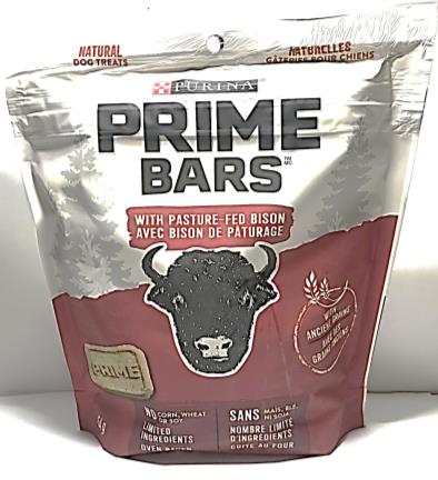 PURINA PRIME BARS WITH PASTURE-FED BISON MADE WITH ANCIENT GRAINS & OVEN BAKED 454G PRIMIUM QUALITY DOG TREATS!