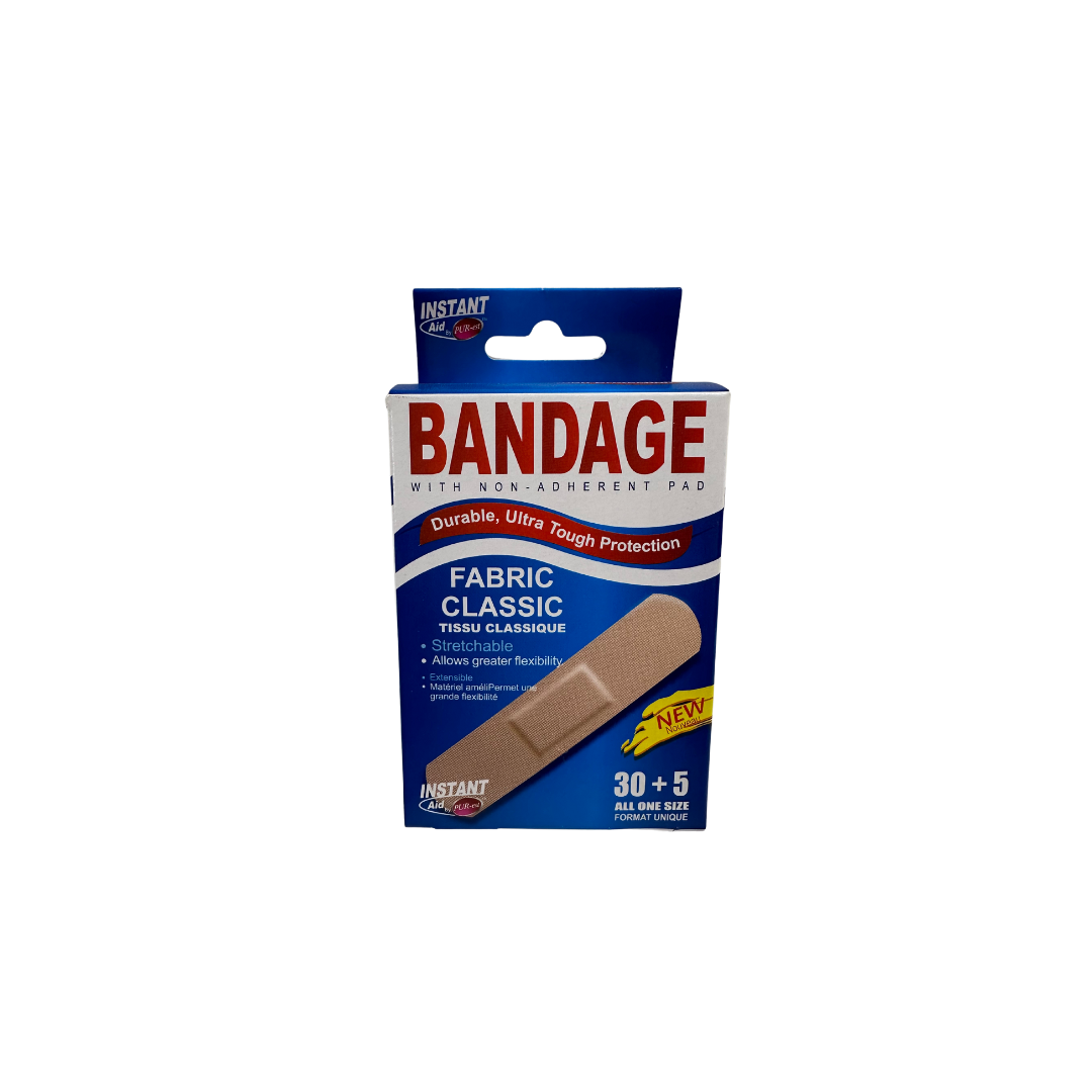 INSTANT AID BANDAGE DURABLE AND T0UGH PROTECTION 30+5 ALL ONE SIZE