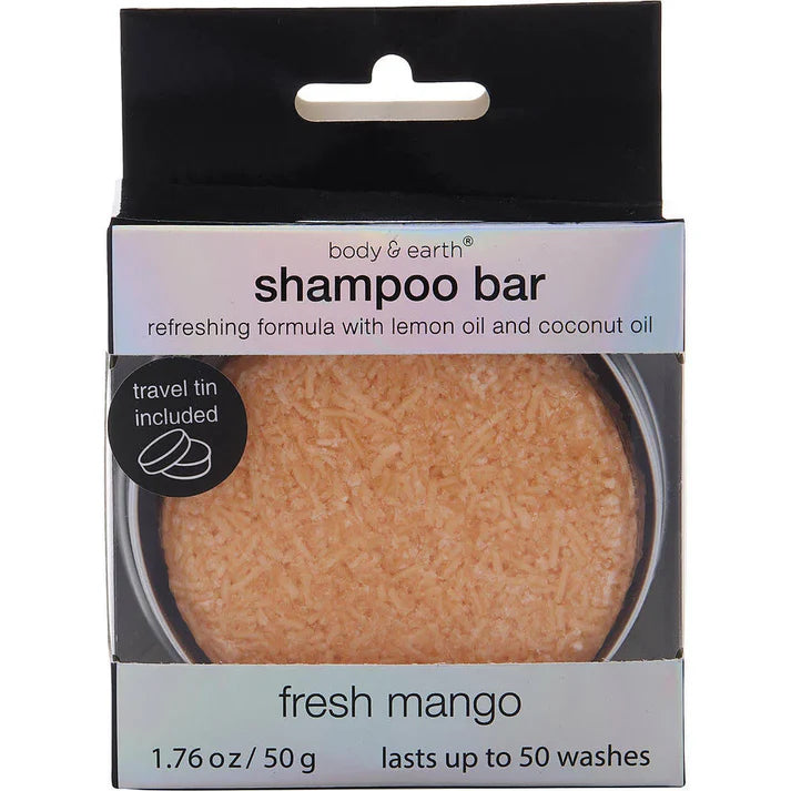 BODY & EARTH SHAMPOO BAR REFRESHING FORMULA WITH LEMON OIL & COCONUT OIL FRESH MANGO 50G ( SPA SHAMPOO )