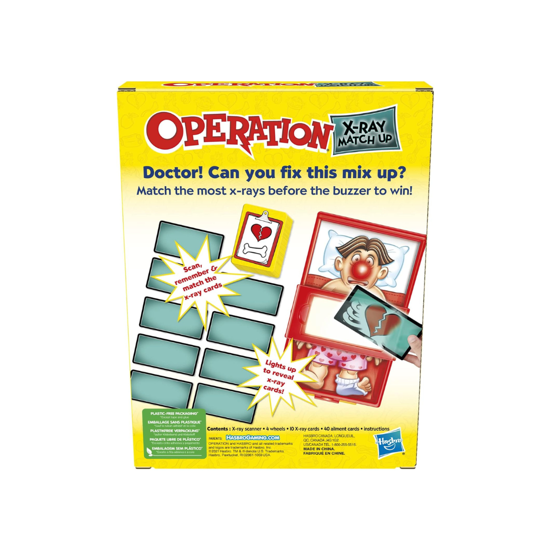 Hasbro Gaming Operation X-Ray Match Up Board Game for 2 or More Players, Matching Game for Kids Ages 4 and Up, with Lights and Sounds