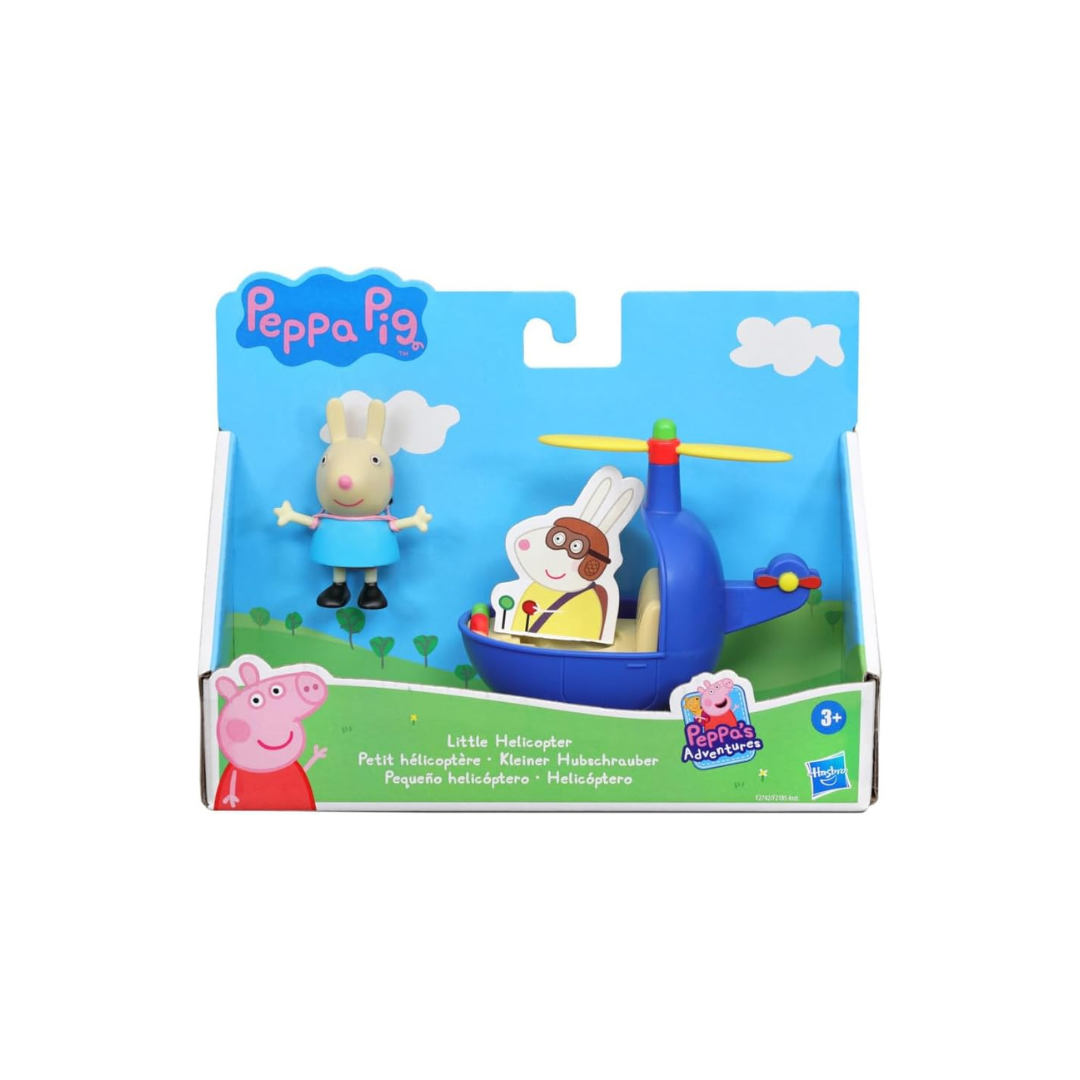 Peppa Pig Peppa's Adventures Little Helicopter Toy Includes 3-inch Rebecca Rabbit Figure, Inspired by The TV Show, for Preschoolers Ages 3 and Up