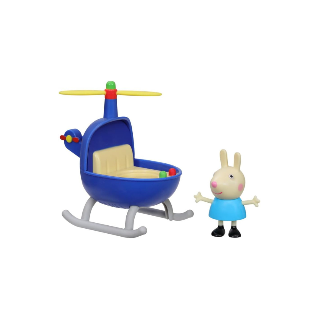 Peppa Pig Peppa's Adventures Little Helicopter Toy Includes 3-inch Rebecca Rabbit Figure, Inspired by The TV Show, for Preschoolers Ages 3 and Up