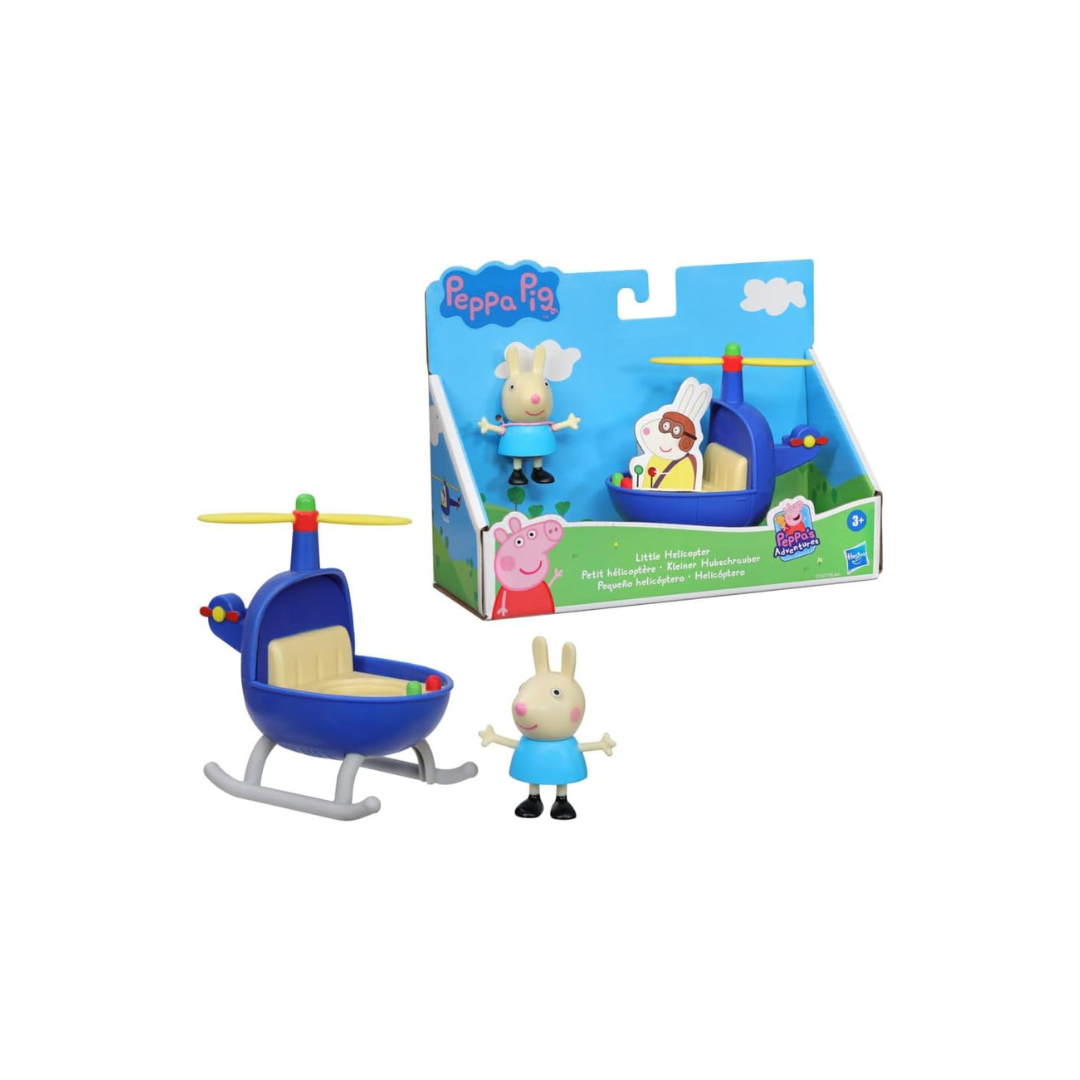 Peppa Pig Peppa's Adventures Little Helicopter Toy Includes 3-inch Rebecca Rabbit Figure, Inspired by The TV Show, for Preschoolers Ages 3 and Up