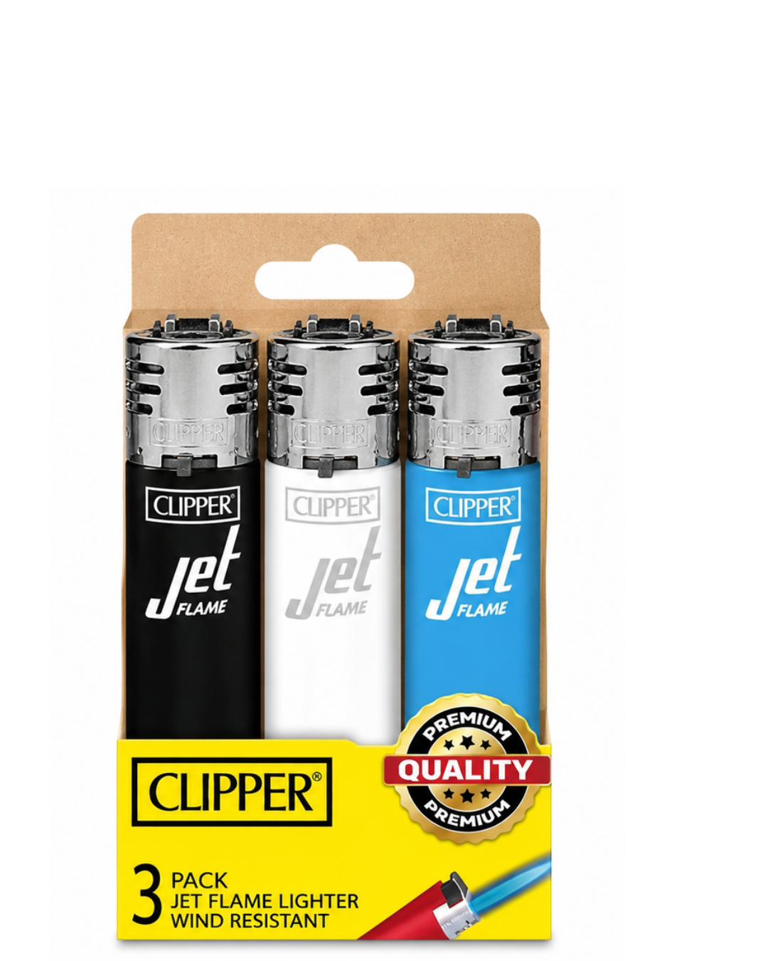 Clipper Torch Jet Flame Lighter – Wind Resistant 3pc