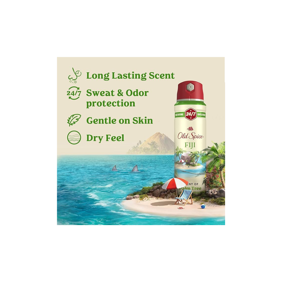 Old Spice Antiperspirant Deodorant Spray for Men Fiji with Palm Tree