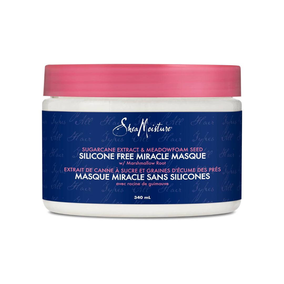 SheaMoisture Silicone-Free Miracle Masque Hair Treatment for all hair types Sugarcane Extract & Meadowfoam Seed hair conditioner with marshmallow root 340 ml