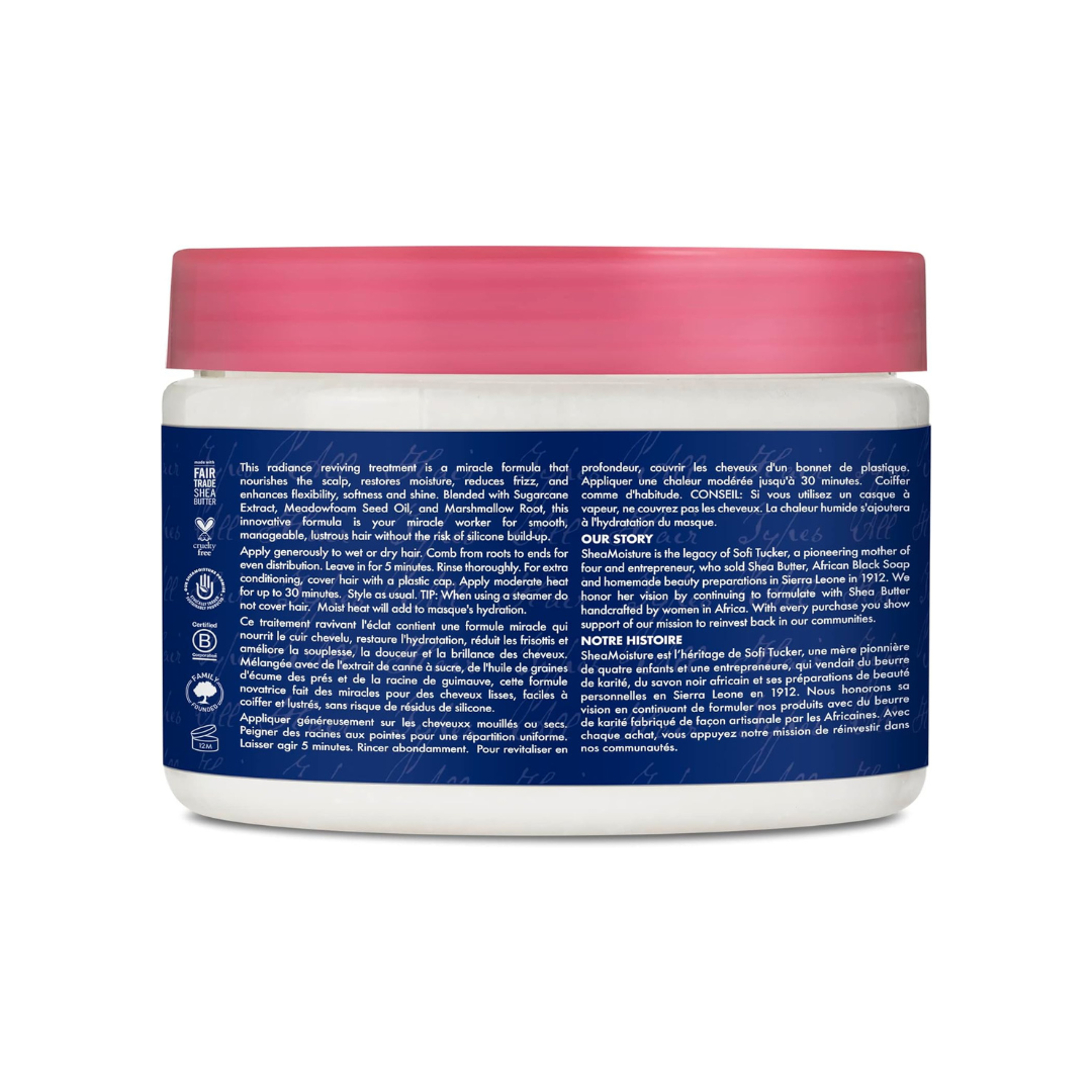 SheaMoisture Silicone-Free Miracle Masque Hair Treatment for all hair types Sugarcane Extract & Meadowfoam Seed hair conditioner with marshmallow root 340 ml