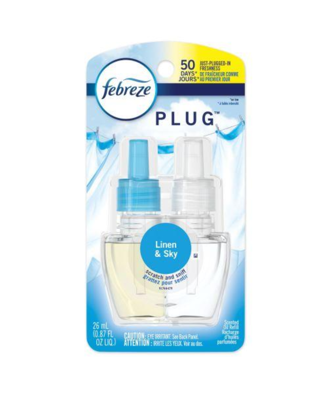 Febreze Plug Linen & Sky Scented Oil Refill Air Freshner 26ML