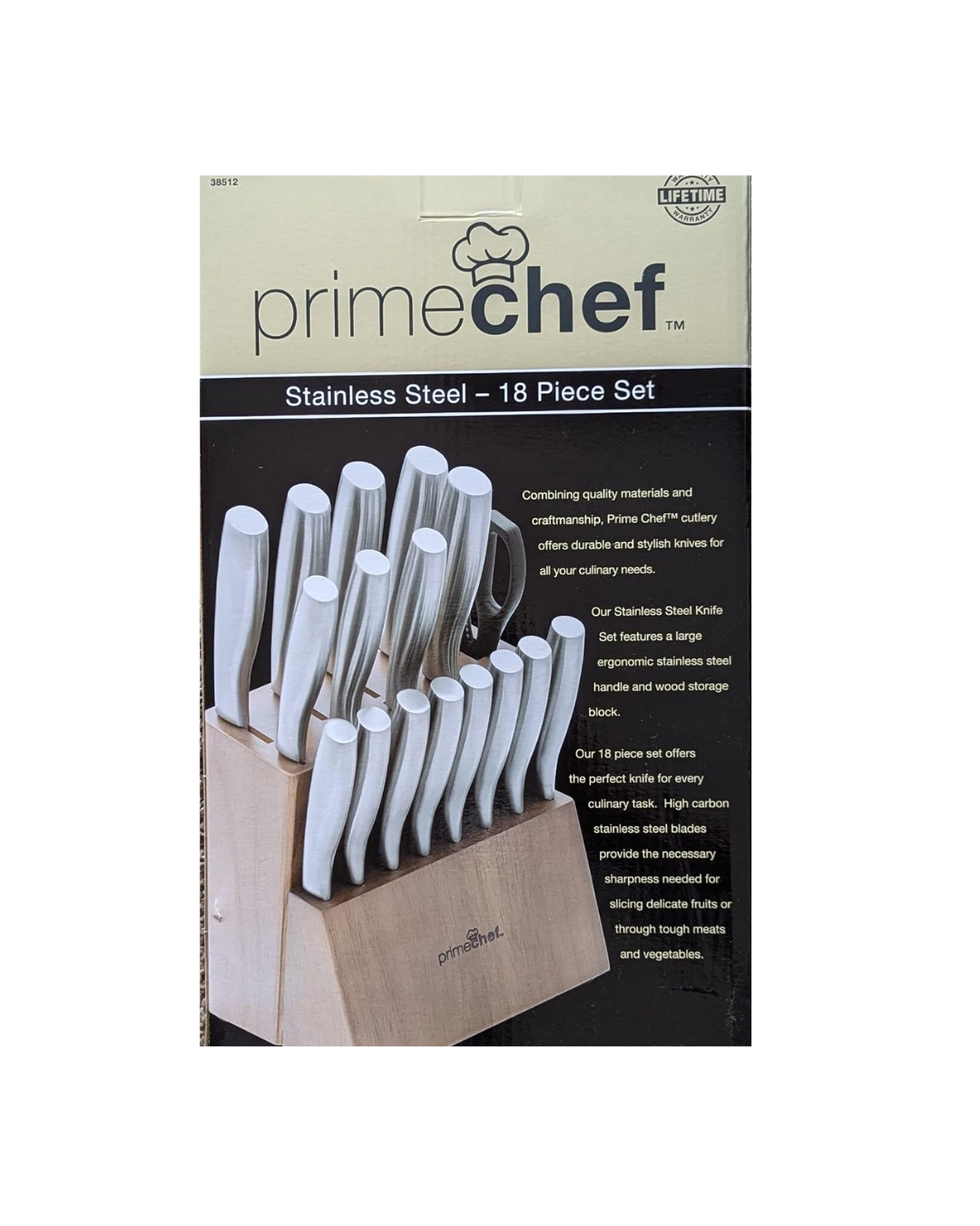 Prime Chef 14-Piece Kitchen Knife Block Set – Stainless Steel