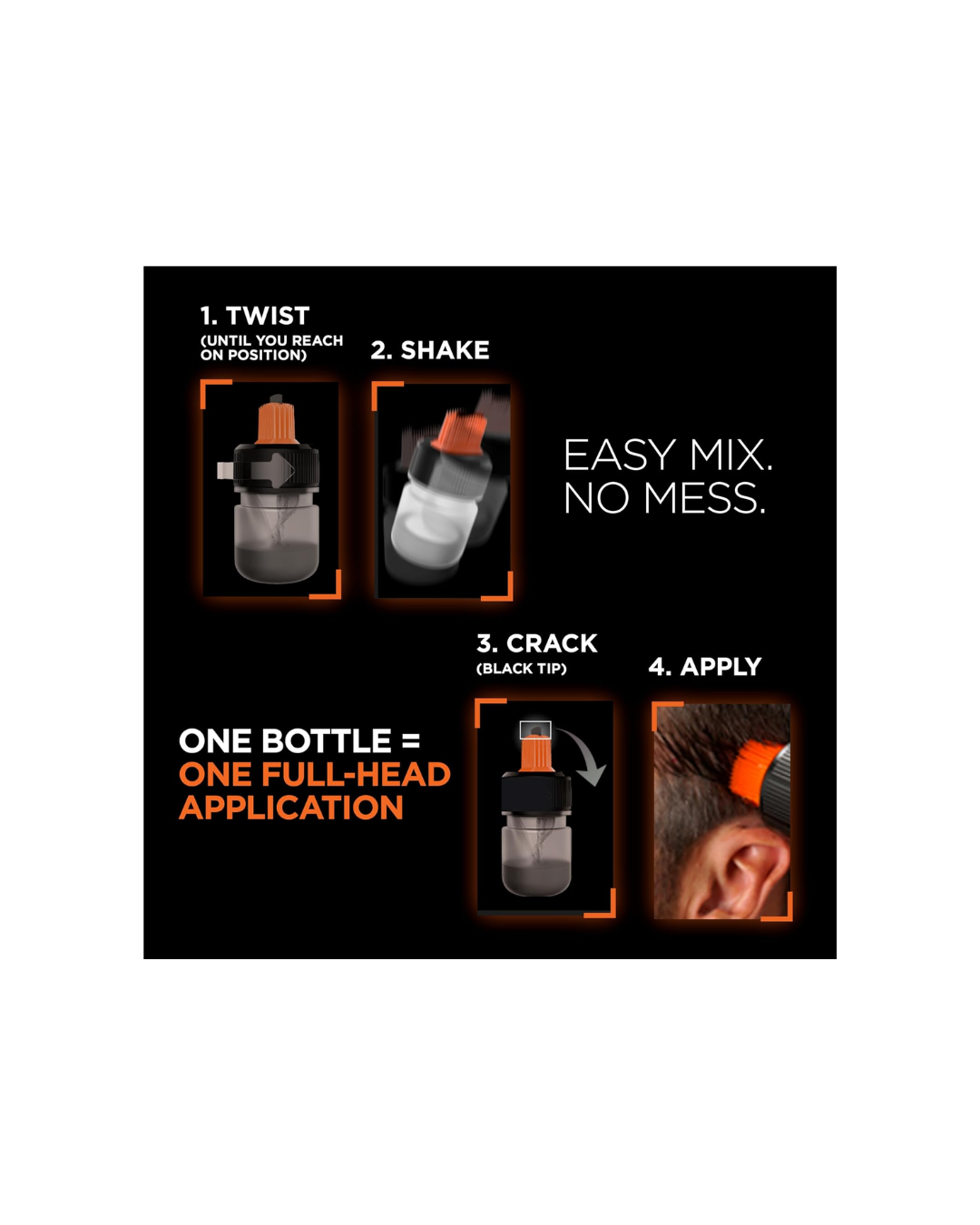 Men Expert One Twist Hair Color for Men, 02 Real Black,50ml
