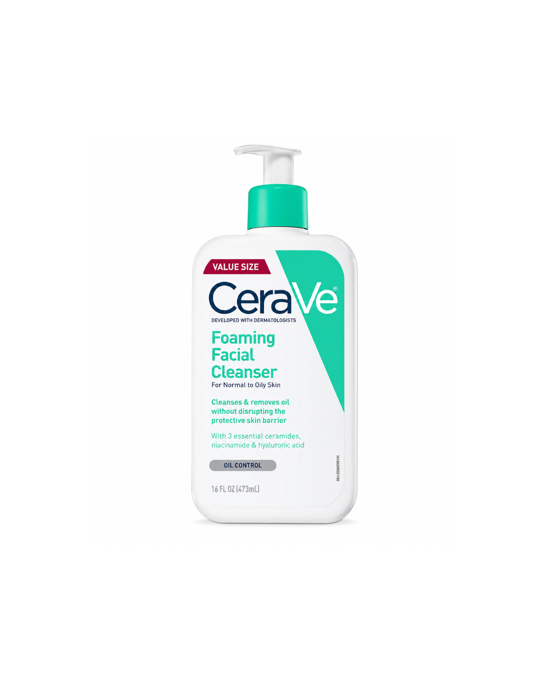 CeraVe Foaming Facial Cleanser – 473 mL | Daily Face Wash for Normal to Oily Skin