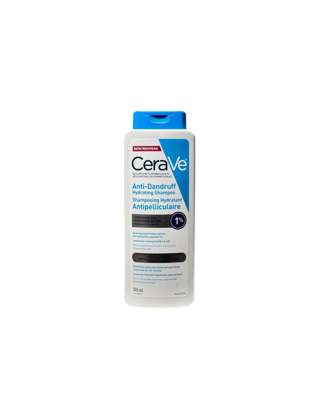 CeraVe Anti-Dandruff Hydrating Shampoo with 1% Pyrithione Zinc – 355 mL | Flake & Itch Control