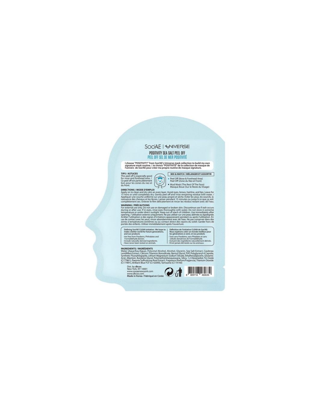 Soo'AE Positivity Sea Salt Peel Off Mask 10g – Purifying & Refreshing Facial Mask for Smooth, Clean-Looking Skin