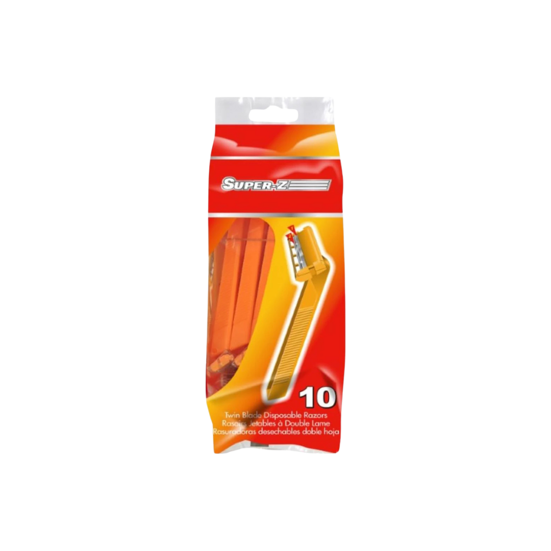 SUPER-Z TWIN BLADE DISPOSIBLE RAZOR 10 PACK