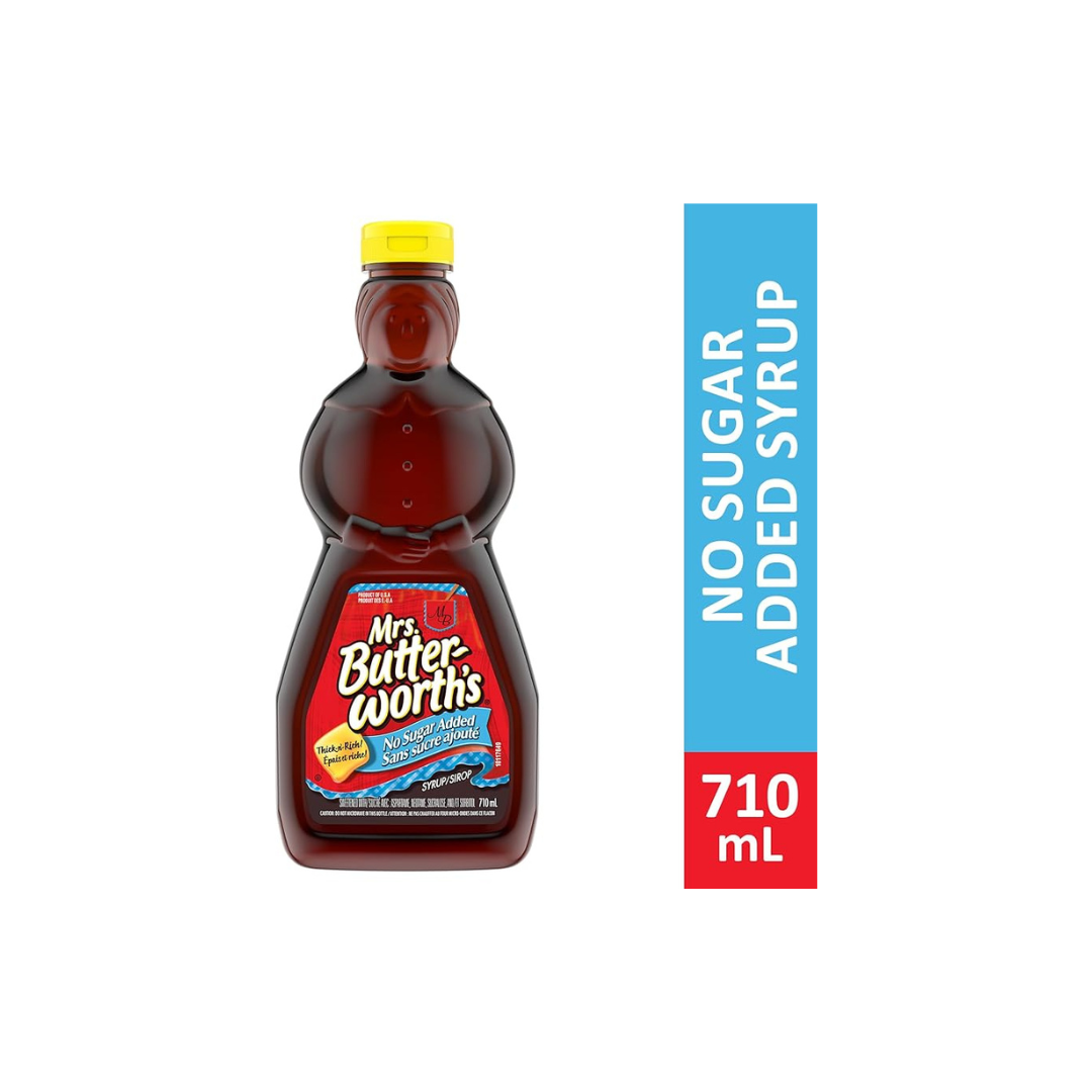 Mrs. Butterworth’s No Sugar Added Syrup - Thick-n’-Rich Breakfast Syrup, 710 mL Bottle
