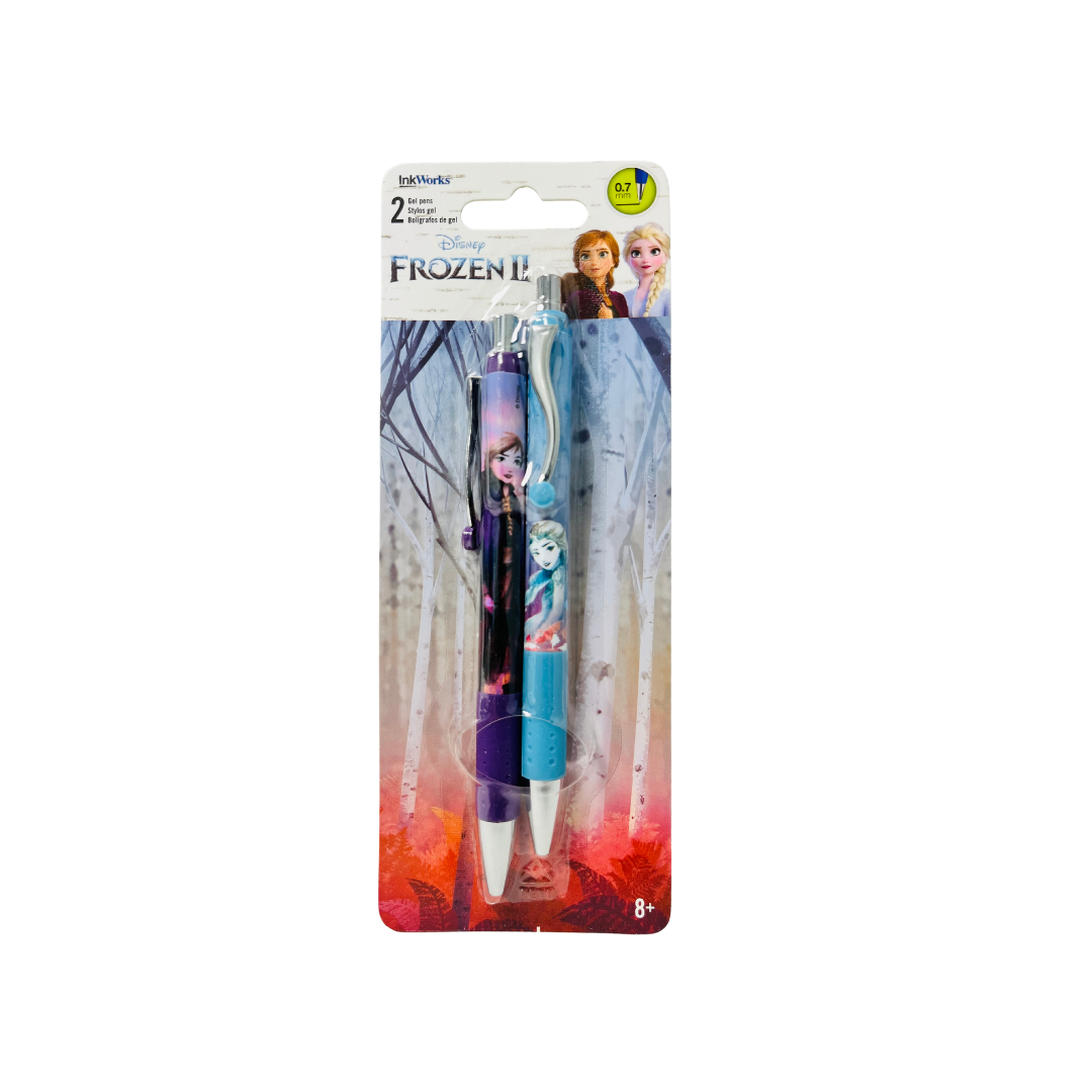 DISNEY FROZEN BALL POINT PEN WITH PROJECTOR LIGHT & BATTERIES INCLUDE9 (TWIN PACK
