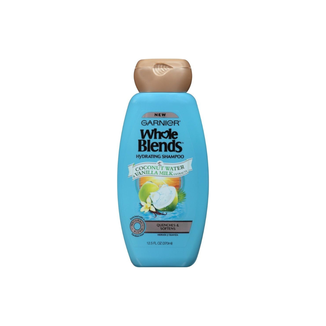 GARNIER Whole Blends Coconut Water and Vanilla Milk Shampoo. For Dry Hair, Hydrating, Paraben-Free, 370 ml