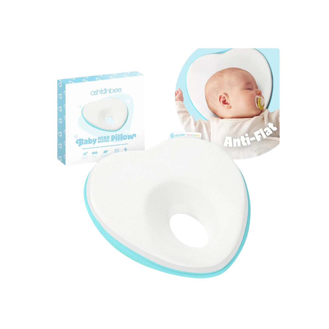 ASHTONBEE BABY HEAD SHAPING PILLOW HELPS PREVENT HEAD SYNDROME FOR BABIES AGED 0-6 