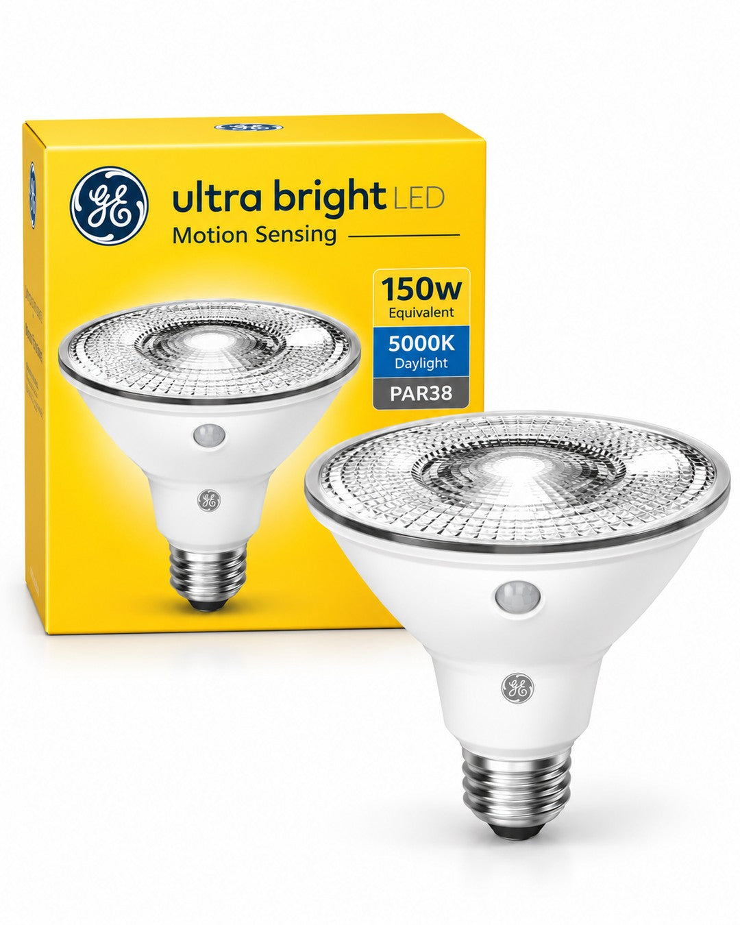 GE Ultra Bright LED Motion-Sensing PAR38 Floodlight Bulb, 150W Replacement, 5000K Daylight, 1-Pack