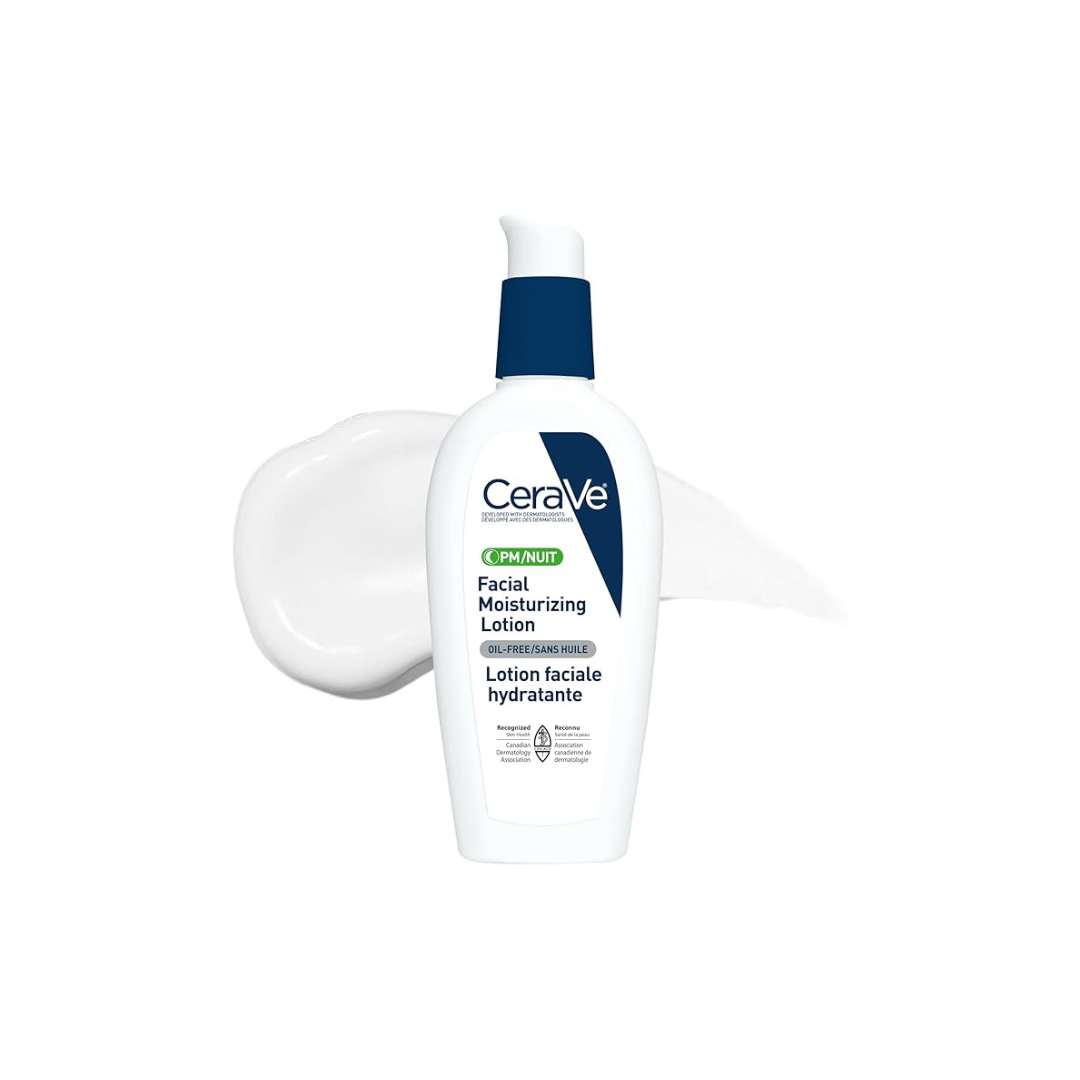 CeraVe Facial Moisturizing Lotion Pm | Ultra Lightweight, Night Face Moisturizer With Hyaluronic Acid | Fragrance Free 59ML