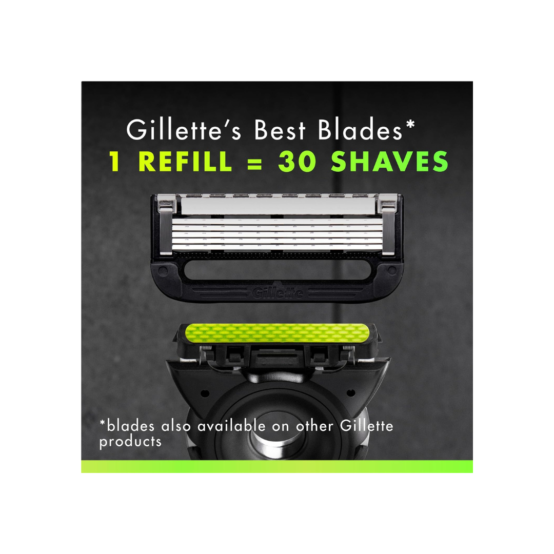 Gillette Mens Razor Blade Refills with Exfoliating Bar by GilletteLabs, Compatible Only with GilletteLabs Razors with Exfoliating Bar and Heated Razor, 4 Razor Blade Cartridges