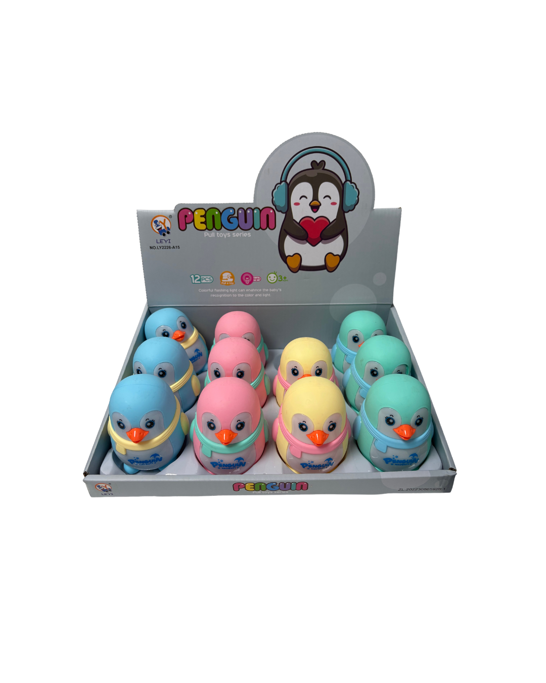 Cute Penguin Pull Toy with Colorful Lights – 1 Piece.