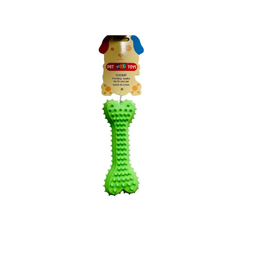 PET TOYS Chew Bone Durable Dog chew Toy for Teeth Cleaning, Rubber Toothbrush Stick GREEN