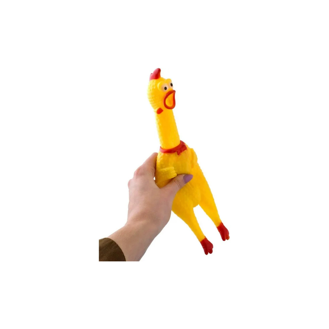 PET TOYS Screaming Chicken, Yellow Rubber Squeezing Chicken Toy Novelty and Durable Rubber Chicken for Kids and Dogs, Rubber Chickens