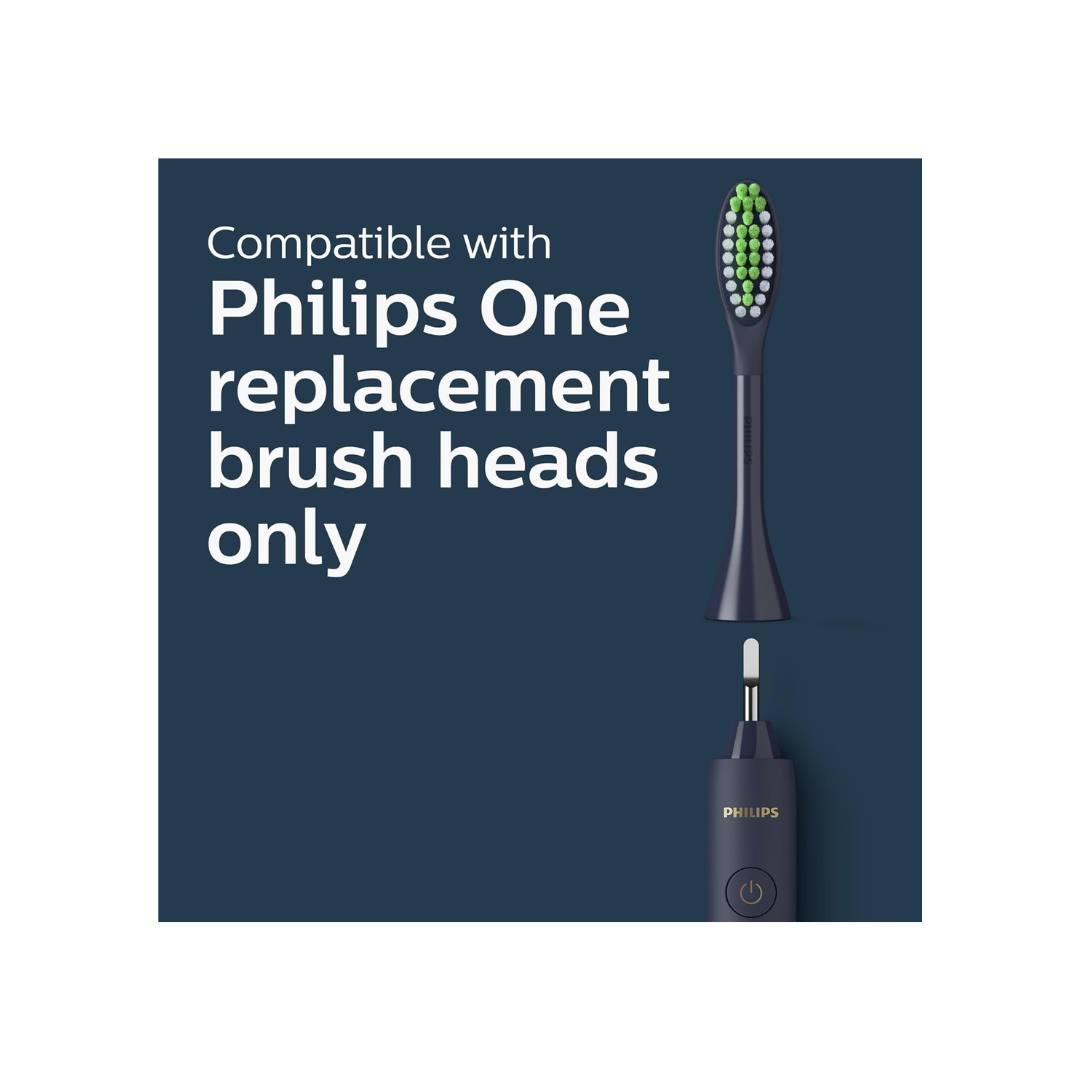 PHILIPS One By Sonicare Battery Toothbrush, Midnight, Hy1100/04, 1 Count