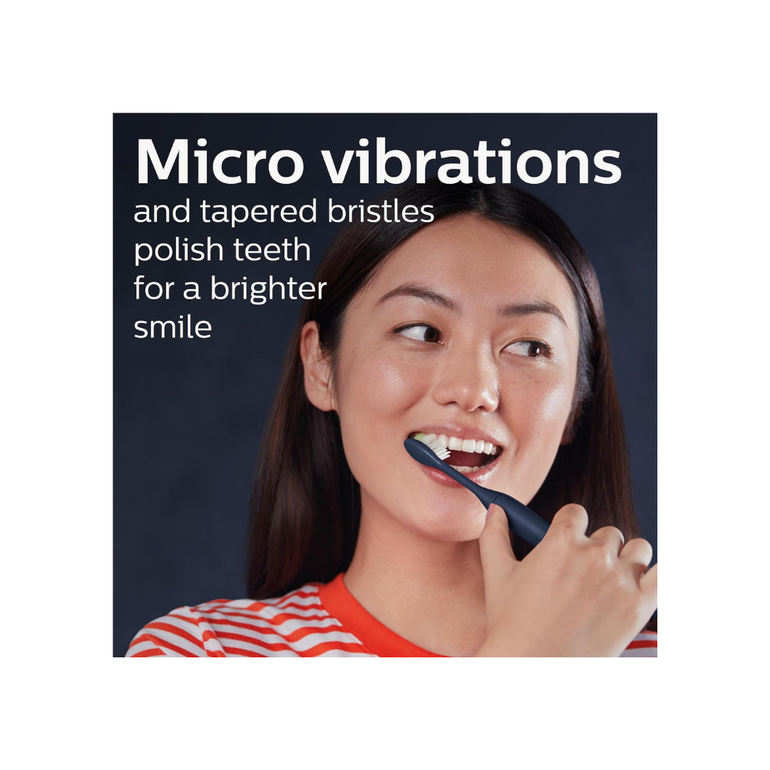 PHILIPS One By Sonicare Battery Toothbrush, Midnight, Hy1100/04, 1 Count