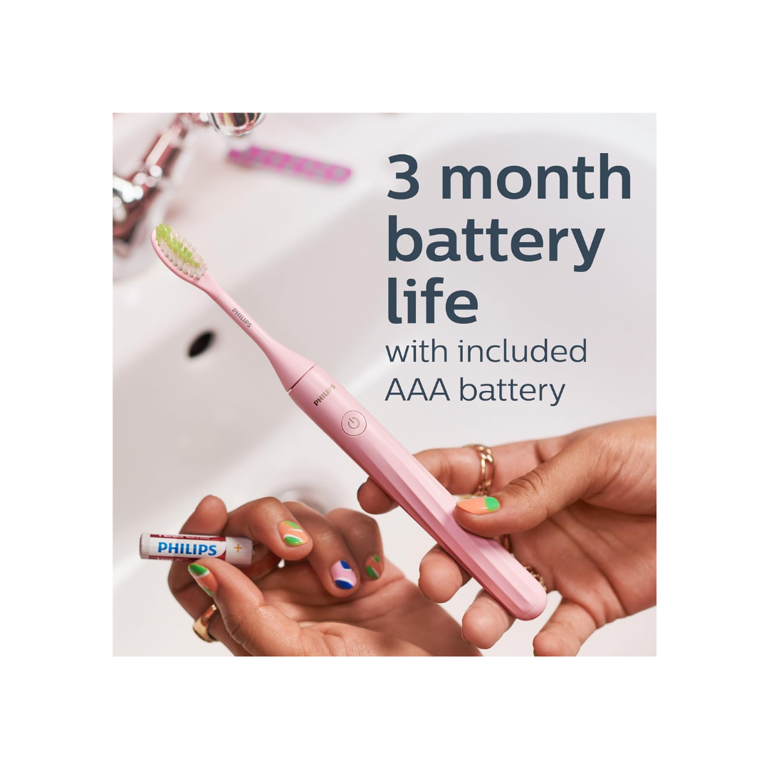 Philips One by Sonicare Battery Toothbrush, Pink, HY1100/06
