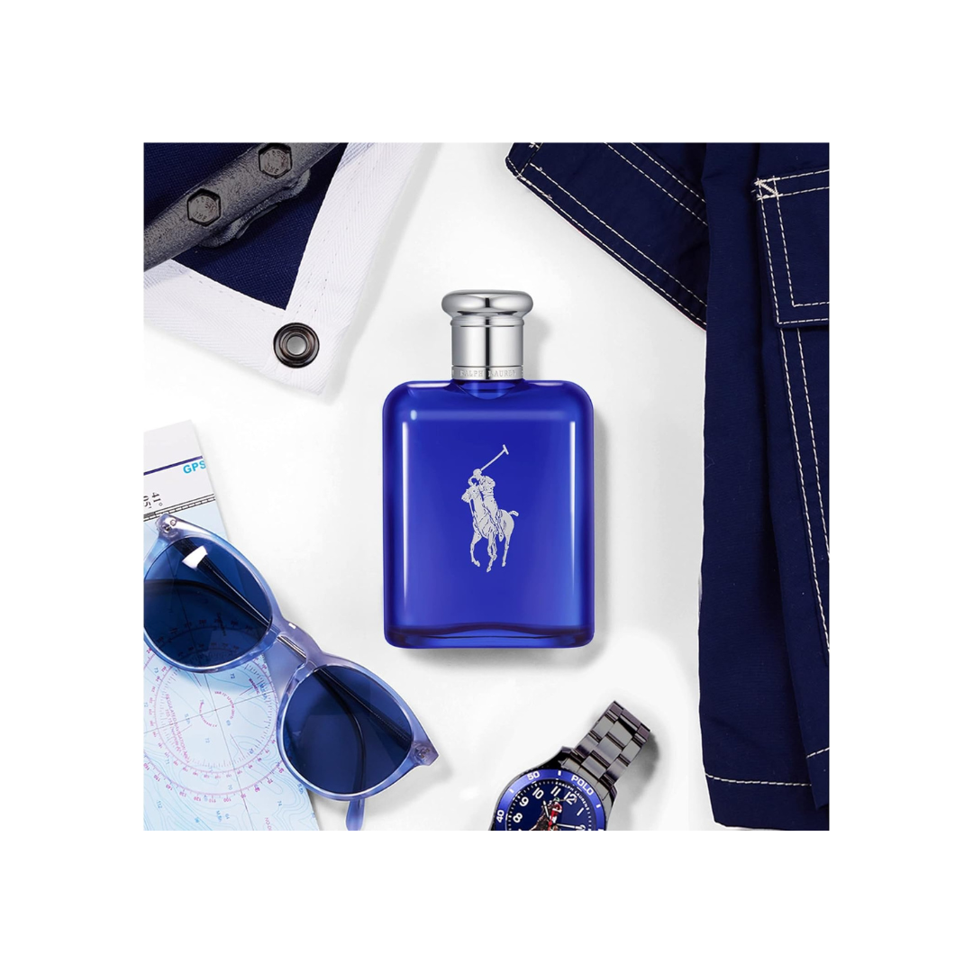 Ralph Lauren - Polo Blue - Eau de Toilette - Men's Cologne - Aquatic & Fresh - With Citrus, Sage, and Suede - Medium Intensity 125ml