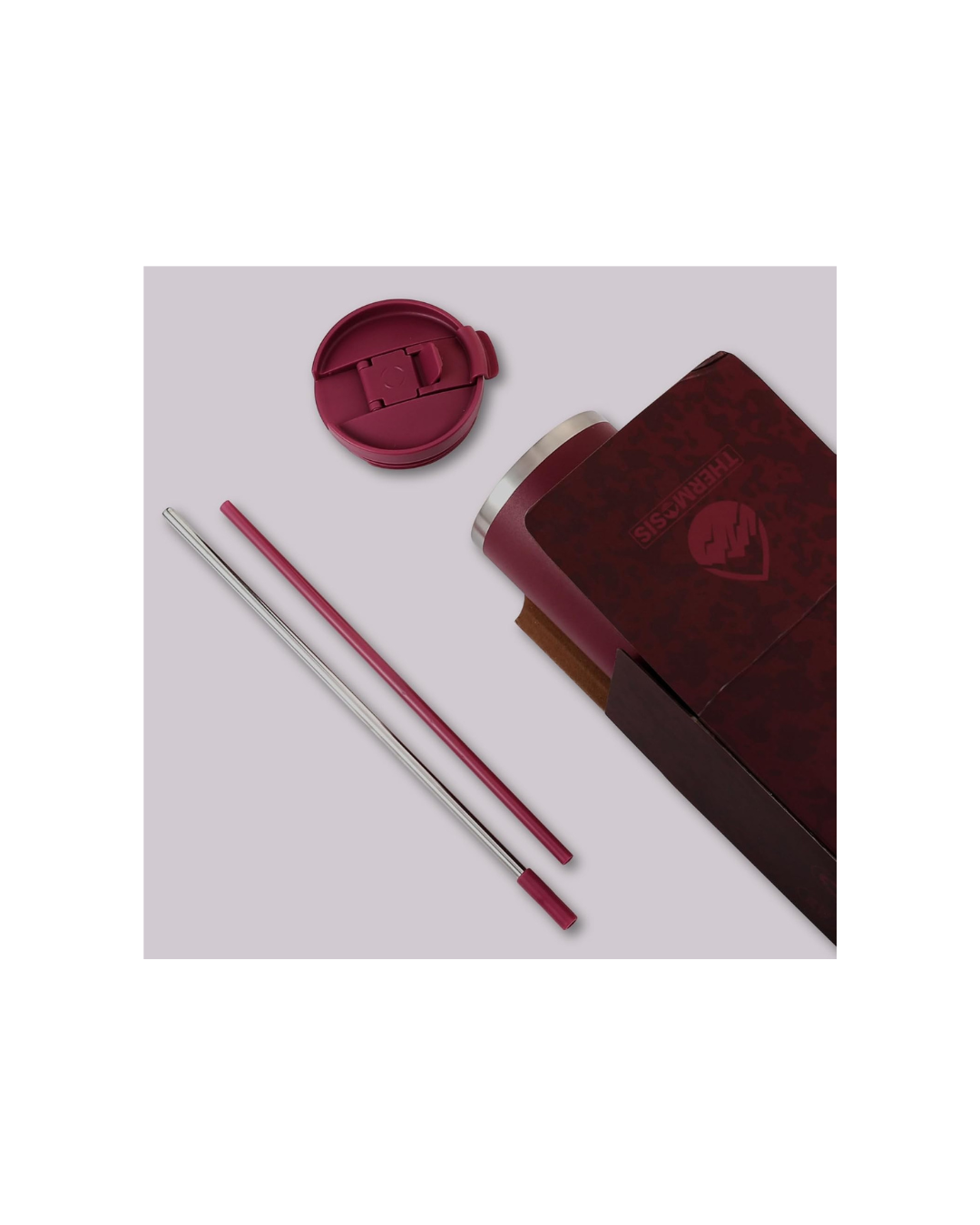 Tumbler with Handle and Straw | Leakproof Tumbler with Straw Insulated Travel Mug Fits Cupholders | Insulated Cup 40 oz Water Bottle with Straw Stainless Steel Tumbler - Red