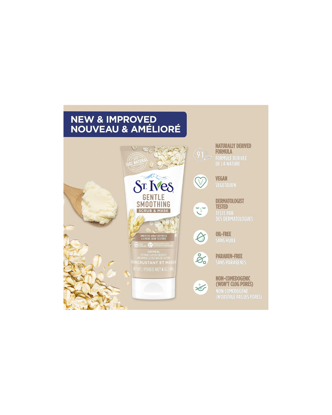 St. Ives Gentle Smoothing Oatmeal Facial Scrub & Mask