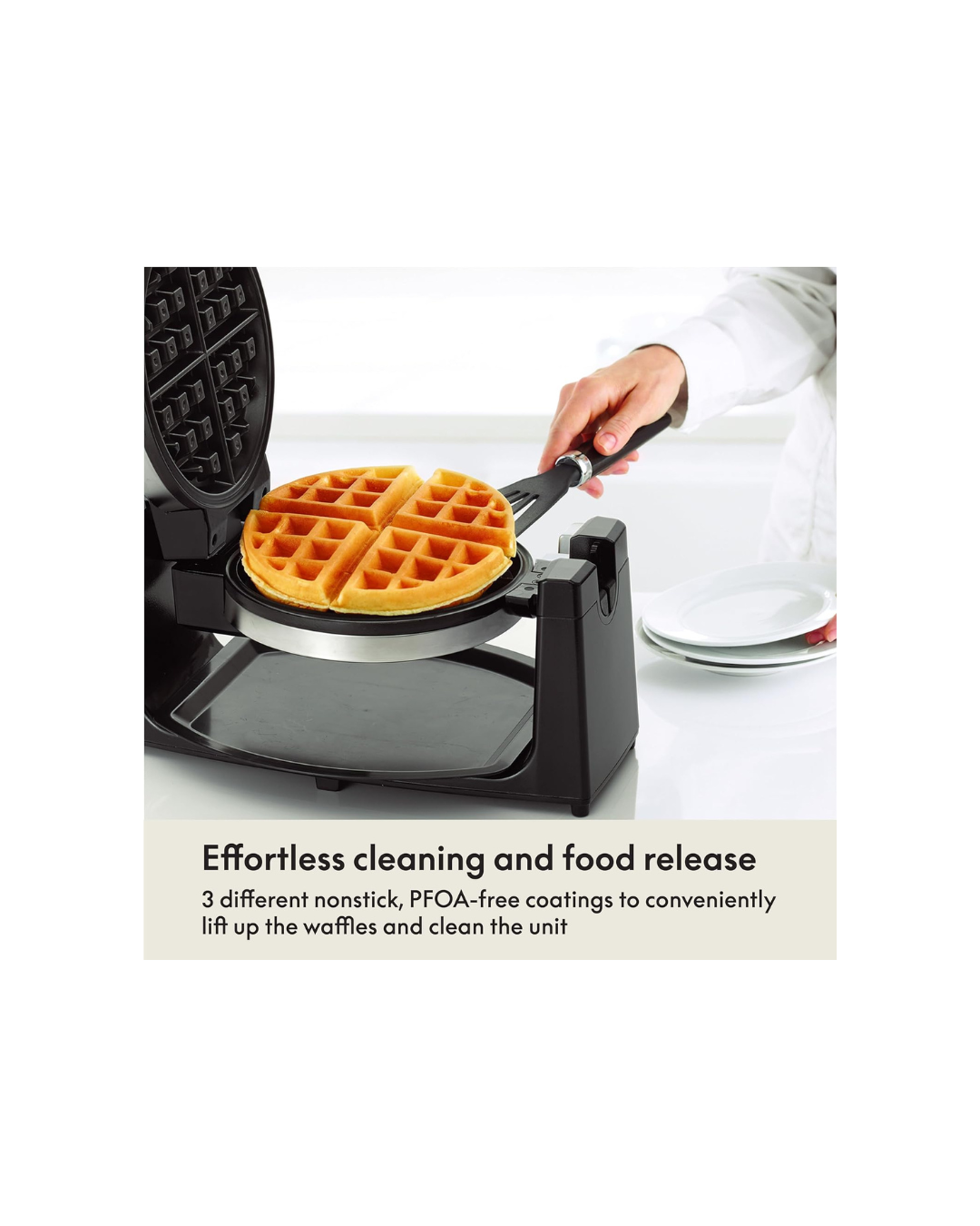 Bella Rotating Belgian Waffle Maker with Nonstick Plates, Removable Drip Tray, Adjustable Browning Control and Cool Touch Handles, Stainless Steel