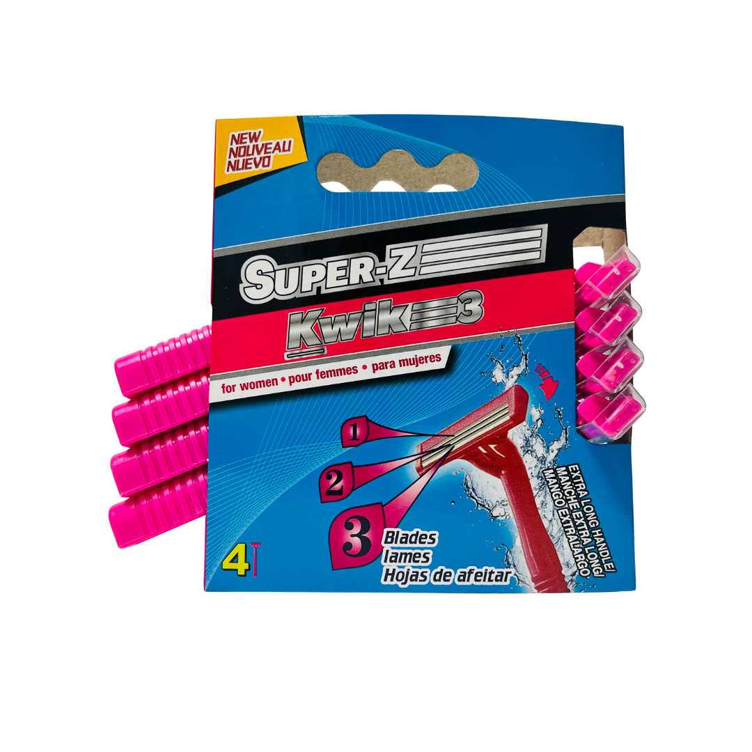 SUPER-Z KWIK 3 BLADE  WITH EXTRA LONG HANDLE ( 4 PACK)