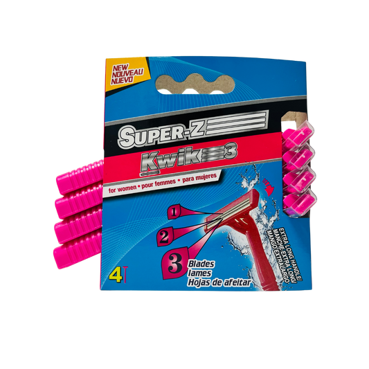 SUPER-Z KWIK 3 BLADE  WITH EXTRA LONG HANDLE ( 4 PACK)