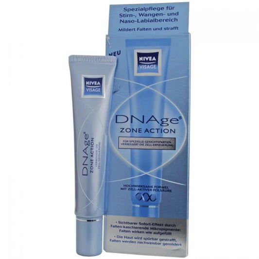 NIVEA VISAGE DNAGE ZONE ACTION SPECIFIC ZONE CELL RENEWAL CARE WITH FOLIC ACID FIRM & NOTICEABLY REPLUMPS FACIAL ZONES