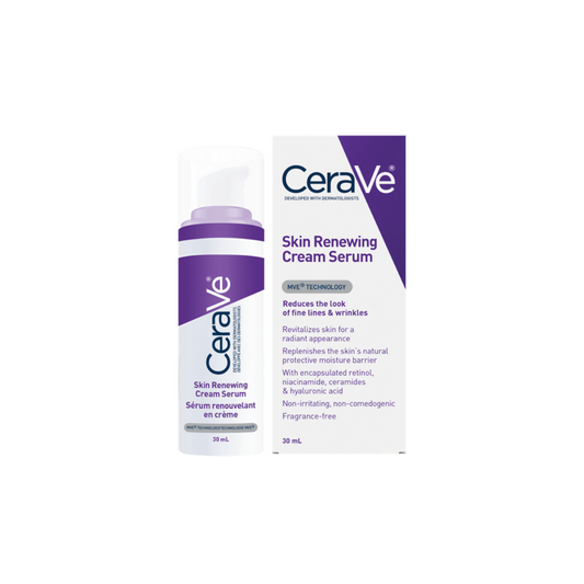 CeraVe Skin Renewing Nightly Exfoliating Treatment for Healthy Aging, Fine Lines, Wrinkles, Dullness and Pores. Face Serum with Glycolic Acid, Hyaluronic Acid & Ceramides. Developed with Dermatologists, Non-irritating, Fragrance-Free, 30ml