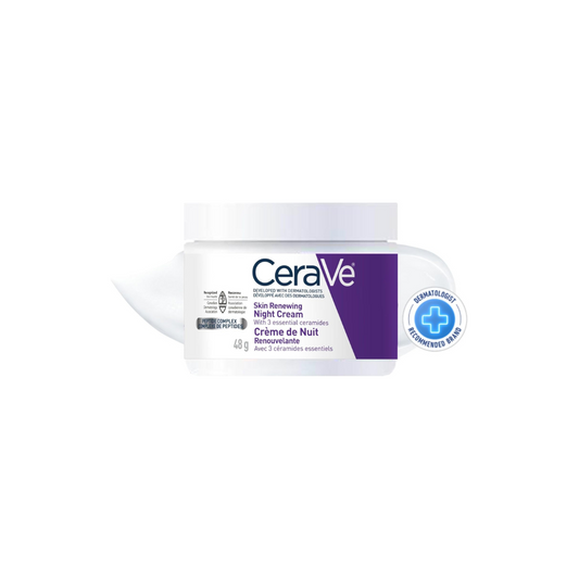 CeraVe Night Cream for Face, Skin Renewing Moisturizer for Men & Women With Hyaluronic Acid, Niacinamide, Bio Peptides & Ceramides. Fragrance Free, Non-comedogenic, Suitable for Sensitive Skin 48g