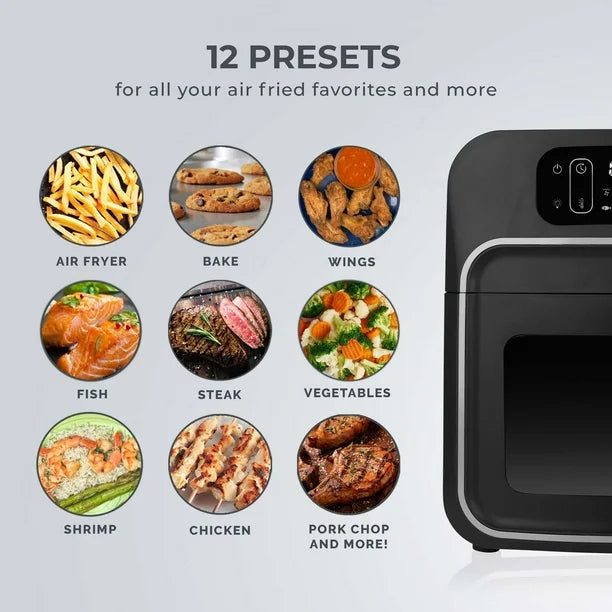 Kalorik Designer Series 7.5 QUART Air Fryer with Window, in Black Silver